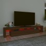 Mobile Porta TV con Luci LED Rovere Marrone 230x36,5x40 cm