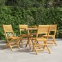 Sedie da Giardino Pieghevoli 4pz 47x62x90cm Legno Massello Teak