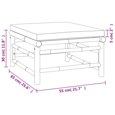 Set Salotto da Giardino 11pz con Cuscini Verdi Bambù