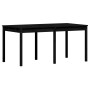 Set da Pranzo per Giardino 7pz Nero in Legno Massello di Pino