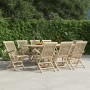 Sedie Giardino Pieghevoli 8pz Grigie 56x61x89 cm Massello Teak