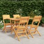 Set da Pranzo per Giardino 5 pz in Legno Massello di Teak