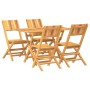 Set da Pranzo per Giardino 5 pz in Legno Massello di Teak