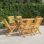 Sedie da Giardino Pieghevoli 6pz 47x63x90cm Legno Massello Teak