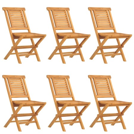 Sedie da Giardino Pieghevoli 6pz 47x63x90cm Legno Massello Teak