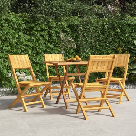 Sedie da Giardino Pieghevoli 4pz 47x61x90cm Legno Massello Teak