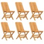 Sedie da Giardino Pieghevoli 6pz 47x47x89cm Legno Massello Teak