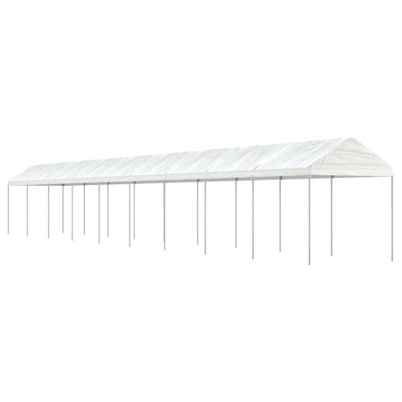 Gazebo con Tetto Bianco 20,07x2,28x2,69 m in Polietilene