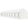 Gazebo con Tetto Bianco 20,07x2,28x2,69 m in Polietilene