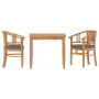 Set da Pranzo per Giardino 3 pz in Legno Massello di Teak