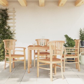 Set da Pranzo per Giardino 5 pz in Legno Massello di Teak