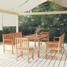 Set da Pranzo per Giardino 5 pz in Legno Massello di Teak