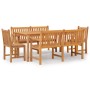 Set da Pranzo per Giardino 5 pz in Legno Massello di Teak