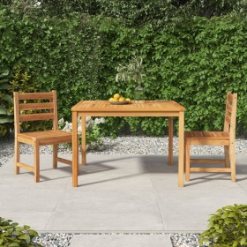 Set da Pranzo per Giardino 3 pz in Legno Massello di Teak