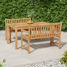 Set da Pranzo per Giardino 3 pz in Legno Massello di Teak