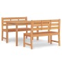 Set da Pranzo per Giardino 3 pz in Legno Massello di Teak