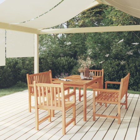 Set da Pranzo per Giardino 5 pz in Legno Massello di Teak