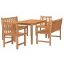 Set da Pranzo per Giardino 5 pz in Legno Massello di Teak