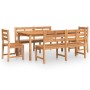 Set da Pranzo per Giardino 5 pz in Legno Massello di Teak