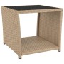 Set Mobili da Giardino 3 pz Beige Polyrattan e Acciaio