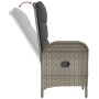 Set da Pranzo da Giardino 4 pz con Cuscini in Polyrattan Grigio