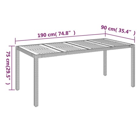 Set da Pranzo da Giardino 9 pz con Cuscini in Polyrattan Grigio