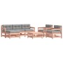 Set Divani Giardino 7 pz con Cuscini Legno Massello di Douglas