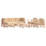 Set Divani da Giardino 7 pz con Cuscini in Legno Massello