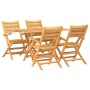 Set da Pranzo per Giardino 5 pz in Legno Massello di Teak