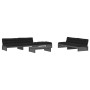Set Divani da Giardino 6pz con Cuscini in Legno Massello Grigio