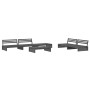 Set Divani da Giardino 6pz con Cuscini in Legno Massello Grigio