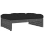 Set Divani da Giardino 6pz con Cuscini in Legno Massello Grigio
