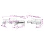 Set Divani da Giardino 6pz con Cuscini in Legno Massello Grigio