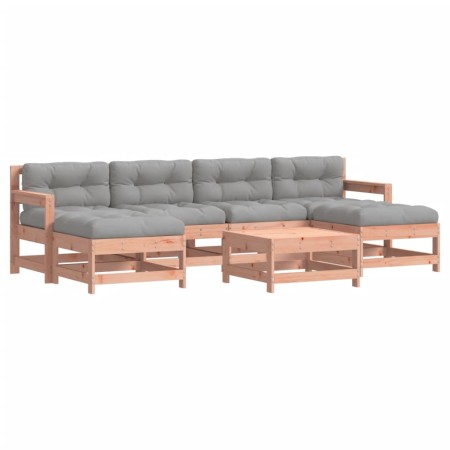 Set Divani Giardino 7 pz con Cuscini Legno Massello di Douglas