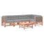 Set Divani Giardino 6 pz con Cuscini Legno Massello di Douglas