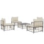 Set Divani da Giardino 5 pz con Cuscini Antracite in Polyrattan