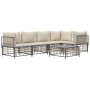 Set Divani da Giardino 6 pz con Cuscini Antracite in Polyrattan