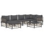 Set Divani da Giardino 7 pz con Cuscini Antracite in Polyrattan