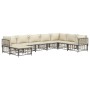 Set Divani da Giardino 8 pz con Cuscini Antracite in Polyrattan