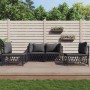Set Salotto da Giardino 4 pz con Cuscini in Acciaio Antracite