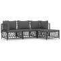Set Salotto da Giardino 4 pz con Cuscini in Acciaio Antracite
