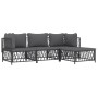 Set Salotto da Giardino 4 pz con Cuscini in Acciaio Antracite