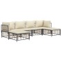 Set Divani da Giardino 6 pz con Cuscini Antracite in Polyrattan