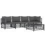 Set Salotto da Giardino 5 pz con Cuscini in Acciaio Antracite