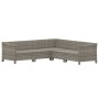 Set Divani da Giardino 5 pz con Cuscini in Polyrattan Grigio