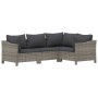 Set Divani da Giardino 8 pz con Cuscini in Polyrattan Grigio