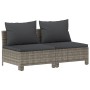 Set Divani da Giardino 8 pz con Cuscini in Polyrattan Grigio