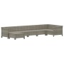 Set Divani da Giardino 7 pz con Cuscini in Polyrattan Grigio