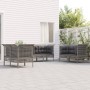 Set Divani da Giardino 6 pz con Cuscini in Polyrattan Grigio