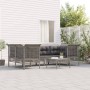 Set Divani da Giardino 7 pz con Cuscini in Polyrattan Grigio